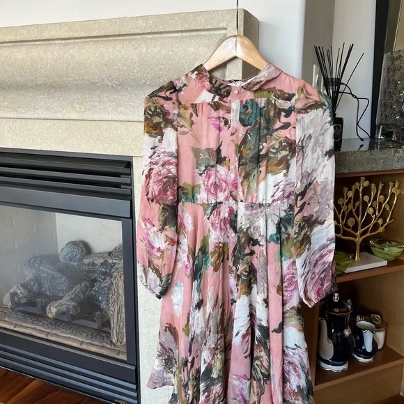 Dolce & Gabbana Floral Pink and Green Dress